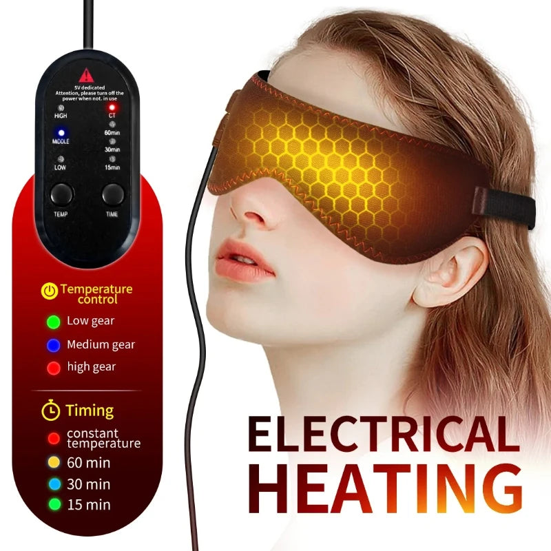 Heated Eye Compress Mask | 3 Warmth Levels for Dry Eyes, Puffiness & Sleep
