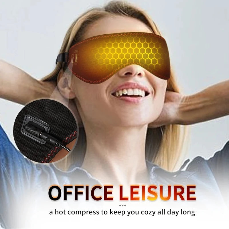 Heated Eye Compress Mask | 3 Warmth Levels for Dry Eyes, Puffiness & Sleep