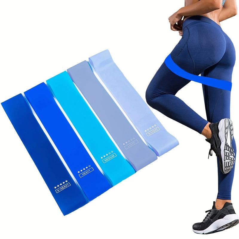 1pc Gradient Blue Yoga Squat Buttock Resistance Band, Thin Leg and Arm Pull Band, Strength Rehabilitation Training Buttock Circl