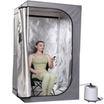 Steam Sauna Includes Fold Chair Full Body Heating 2000W 4.2L  Portable  Box Ease Insomnia Stainless Steel Pipe Support