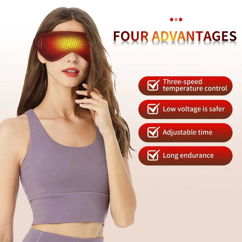 Heated Eye Compress Mask | 3 Warmth Levels for Dry Eyes, Puffiness & Sleep