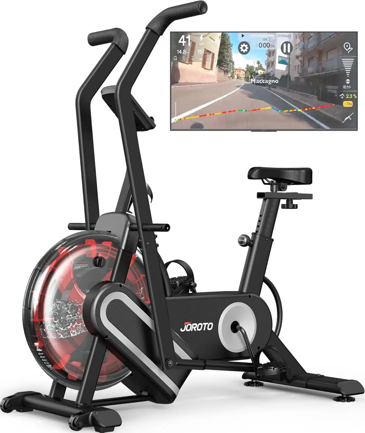 XR5 Exercise Bike,Assault Bike,Stationary Upright Indoor Cycling Bike with Dual Acction Handlebars,Recumbent Cross Trainer and E