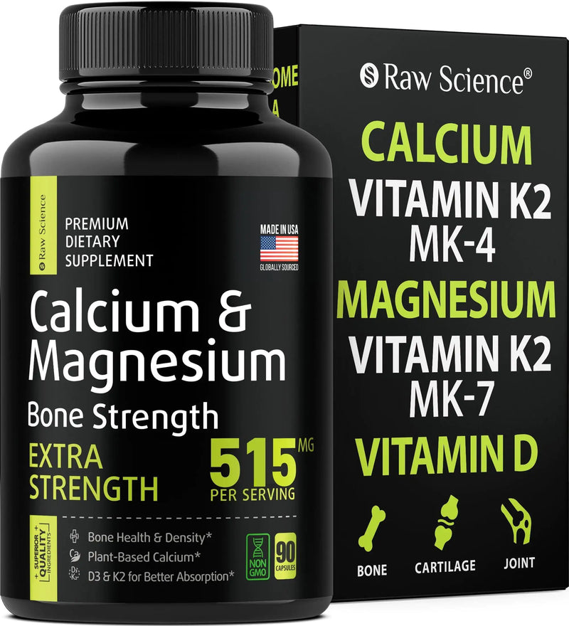 Calcium Magnesium Supplement Bone Strength Supplements with Vitamin D K2 90 Pill