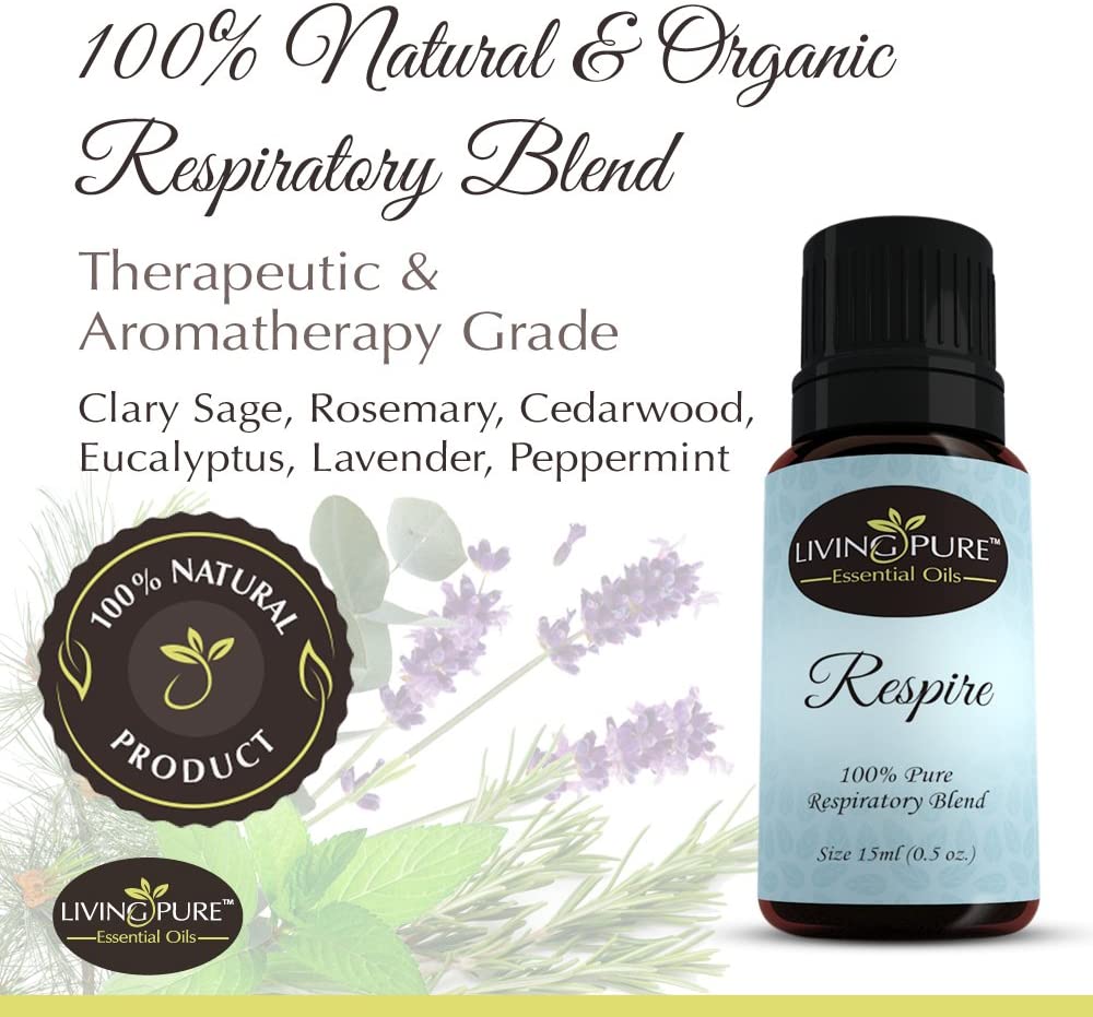 100% Organic Respiratory Essential Oil & Sinus Relief Blend - Breathe Easy with Nature’s Best - Living Pure Essentials