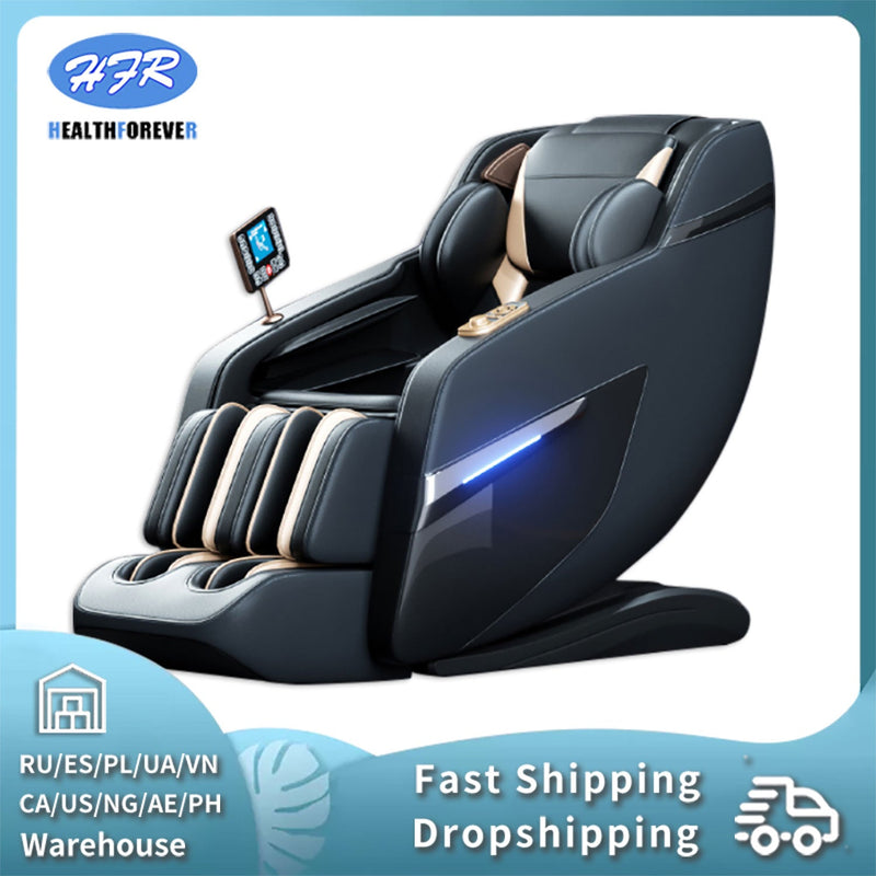 Extend Touch Screen Luxury 8D Voice Control Full Body Massage Chair Zero Gravity, Bluetooth Speaker,Foot Rollers and Heating - Living Pure Essentials