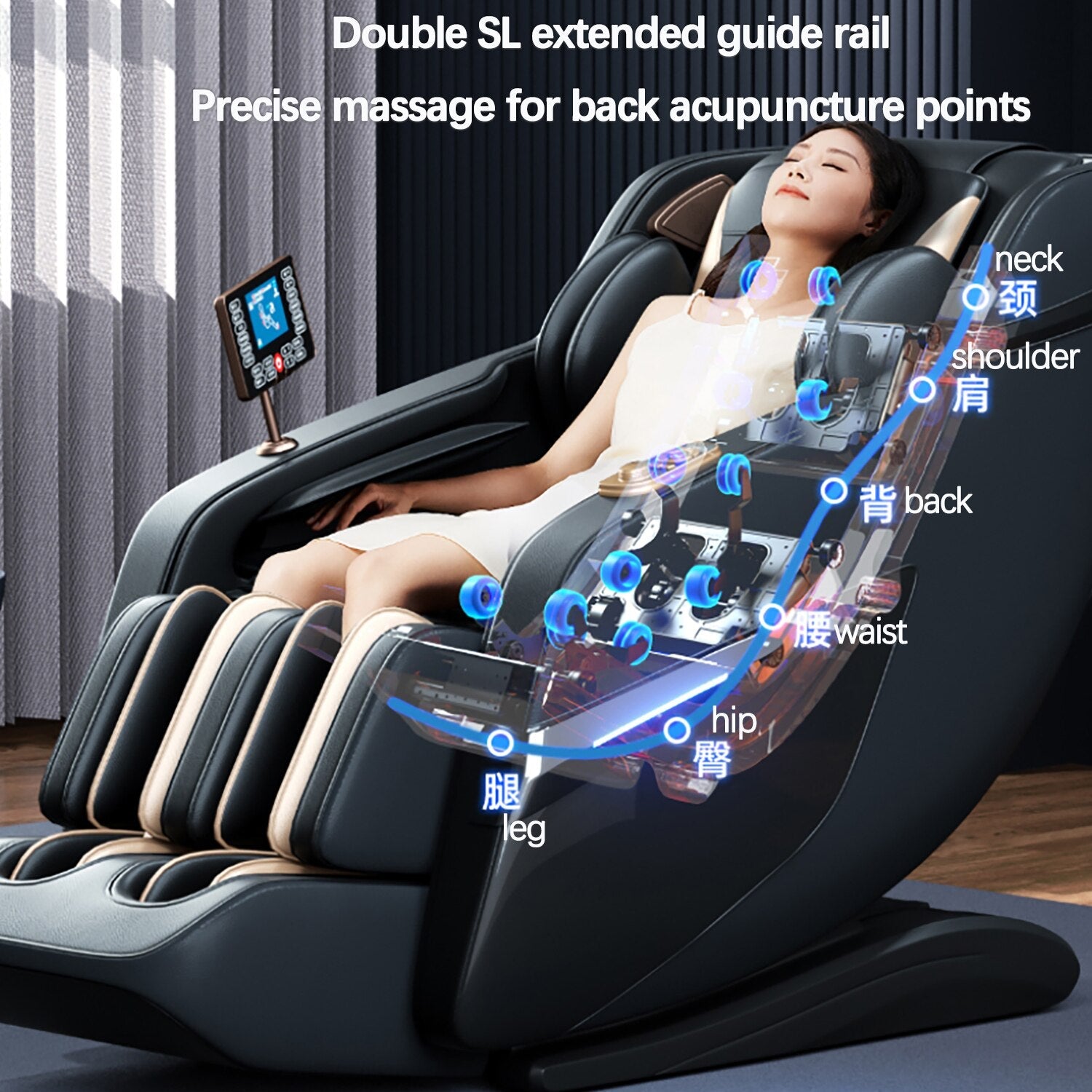 Extend Touch Screen Luxury 8D Voice Control Full Body Massage Chair Zero Gravity, Bluetooth Speaker,Foot Rollers and Heating - Living Pure Essentials