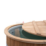 New 2 Person Wooden Cold Plunge Tub Hot Tub Combo Cedar Spa Bath Tub - Living Pure Essentials