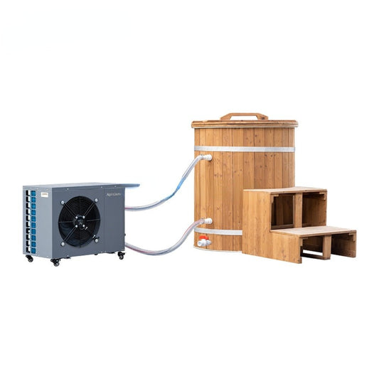 New 2 Person Wooden Cold Plunge Tub Hot Tub Combo Cedar Spa Bath Tub - Living Pure Essentials